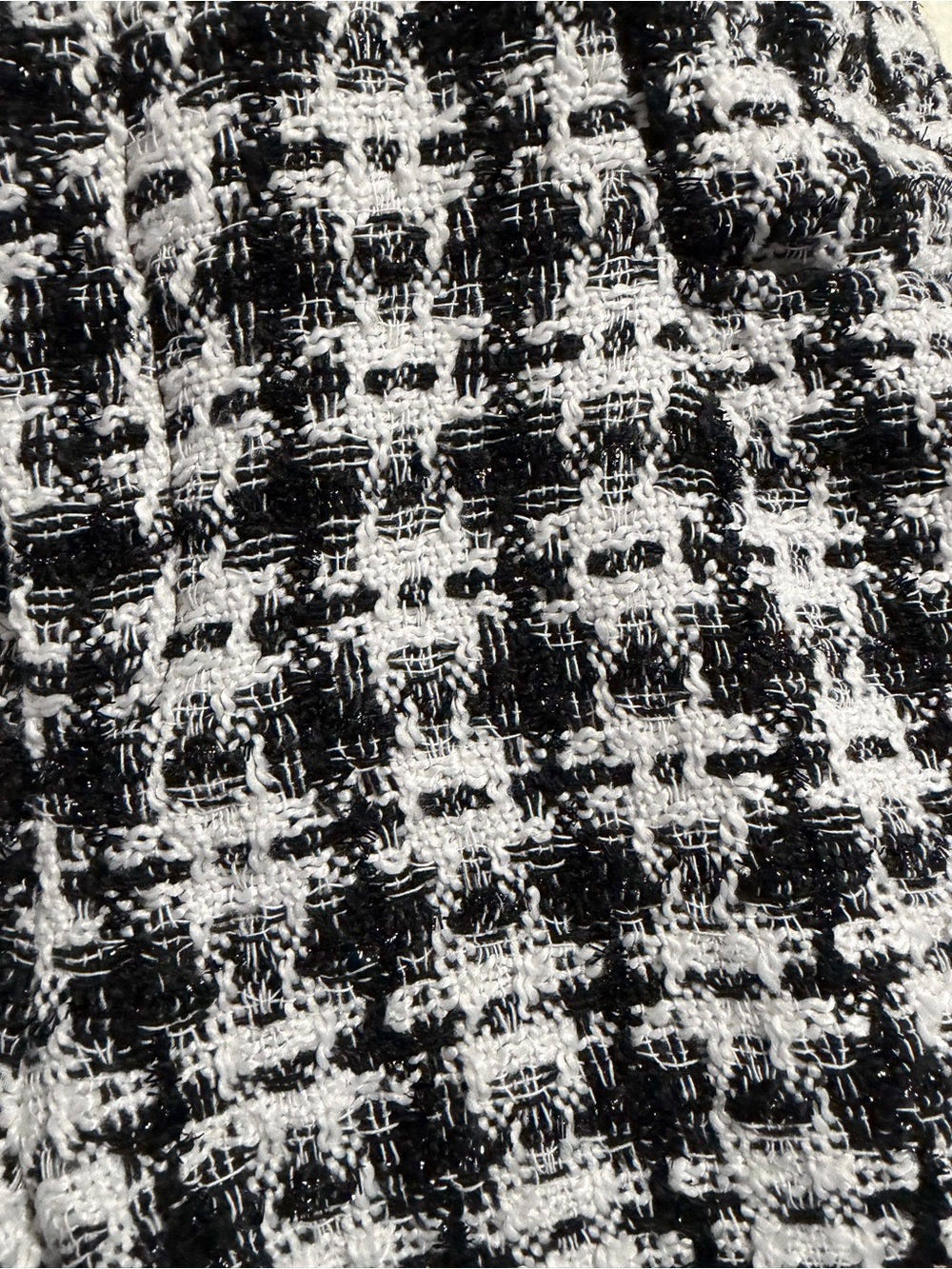 Classic Black & White Tweed High-Waist Women's Shorts - Picture 8 of 11